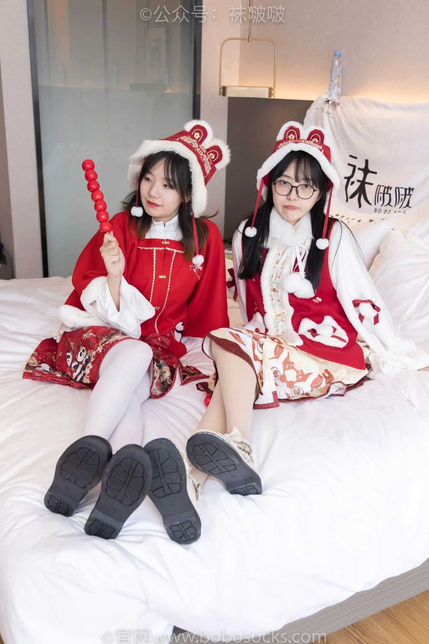 [BoBoSocks袜啵啵]NO.054 小甜豆与稚予-给大家拜年啦 [139P]插图9